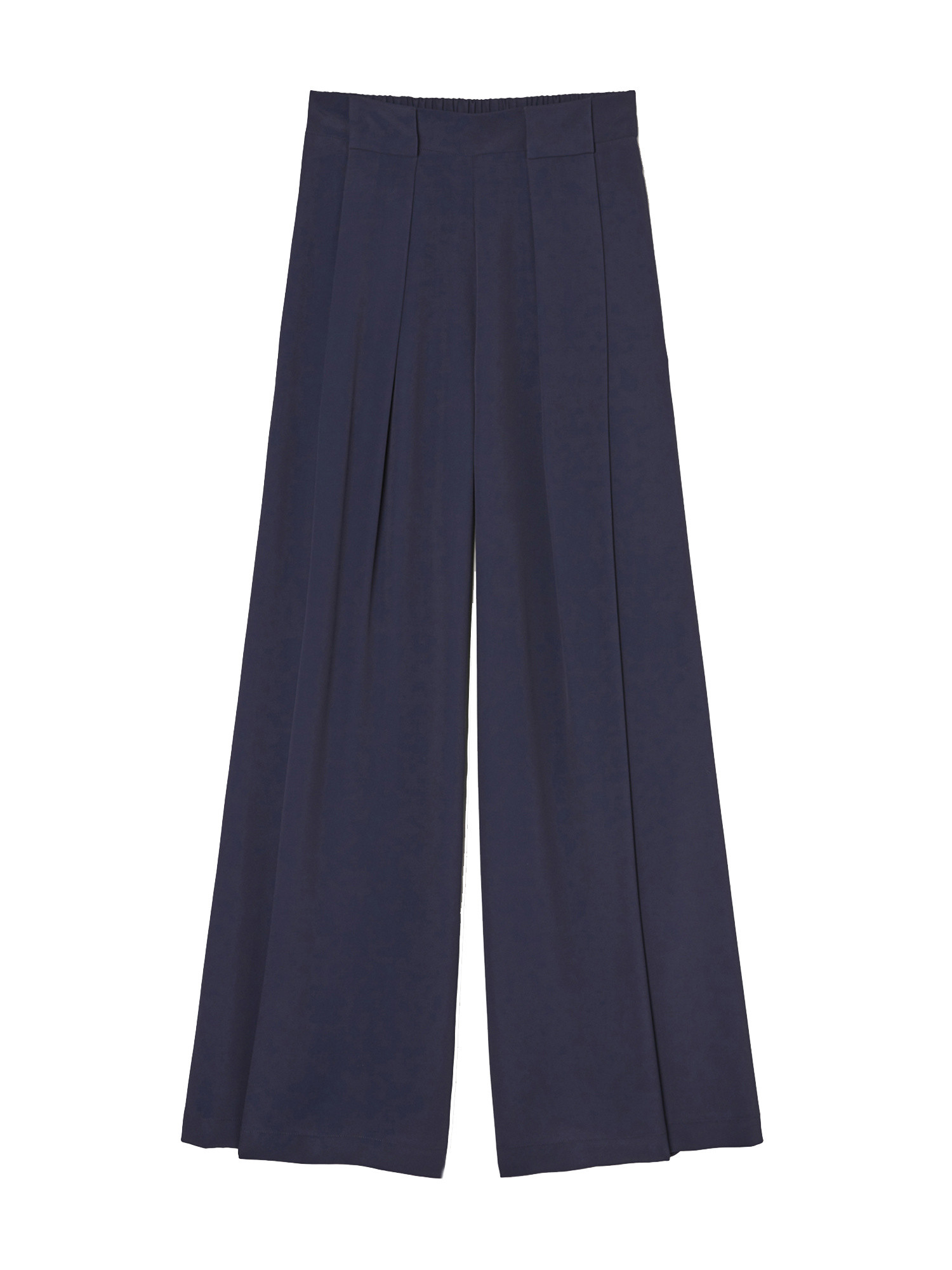 Momonì - Aspen pants in cràªpe-silk blend, Dark Blue, large image number 0
