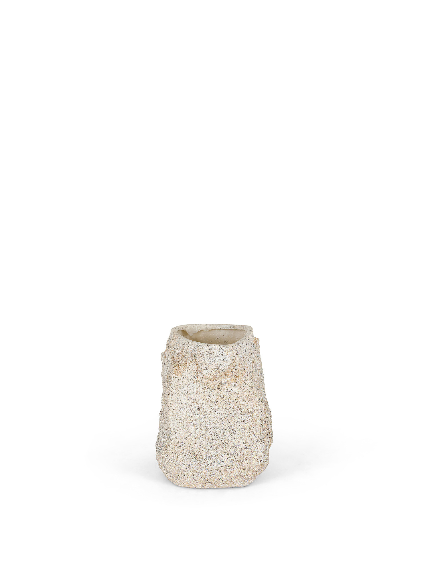 Polyresin vase with rock effect, Beige, large image number 0