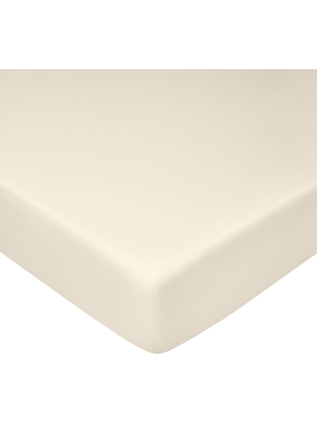 Solid color cotton satin fitted sheet