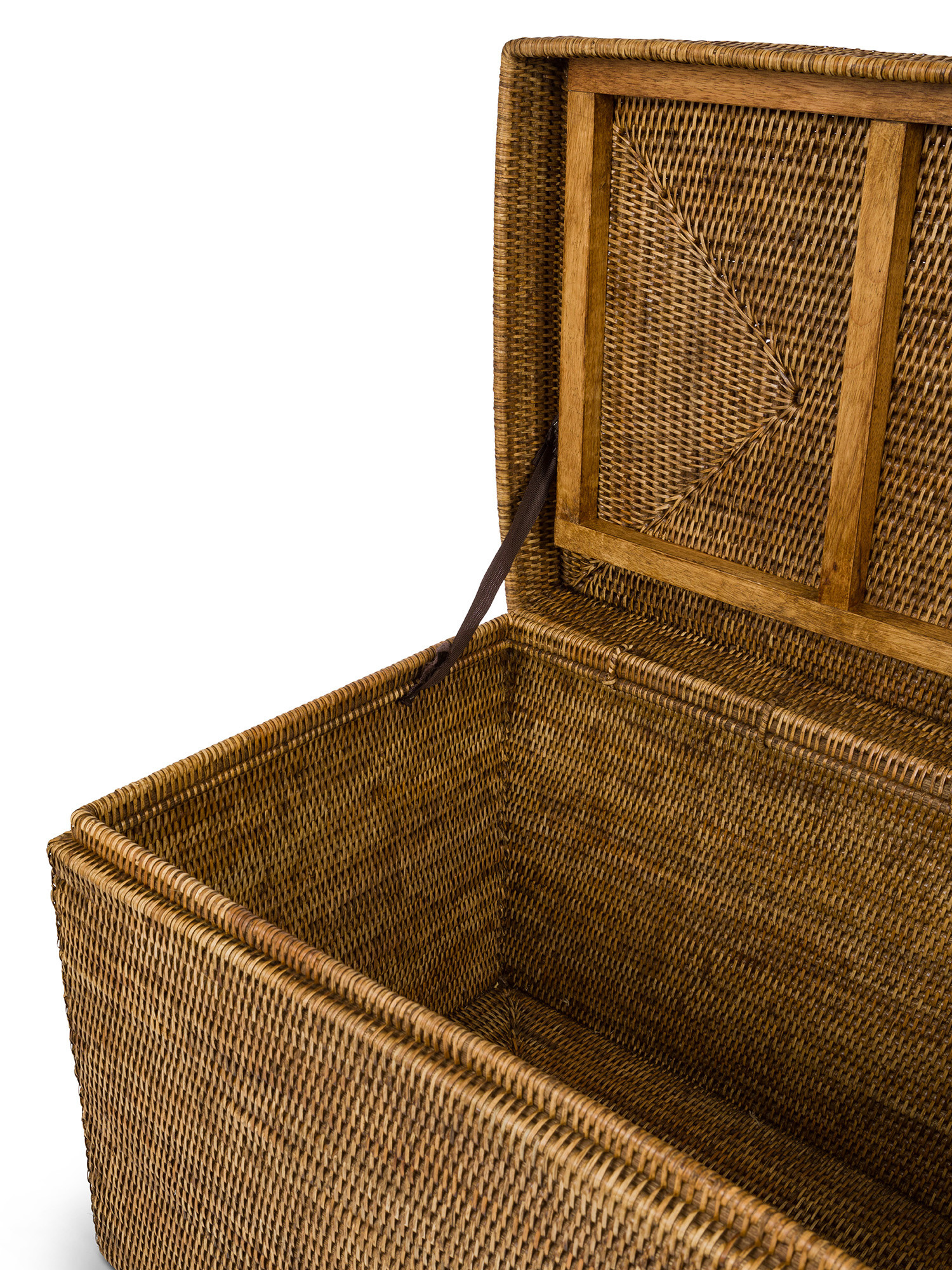 Jute basket with handmade lid, Natural, large image number 1