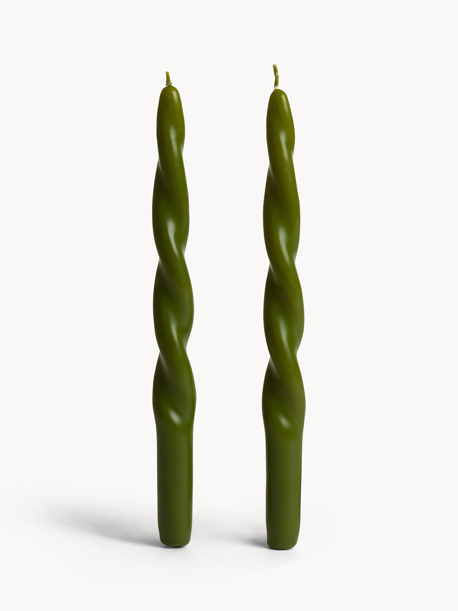 Set 2 candele torchon, Verde, large image number 0