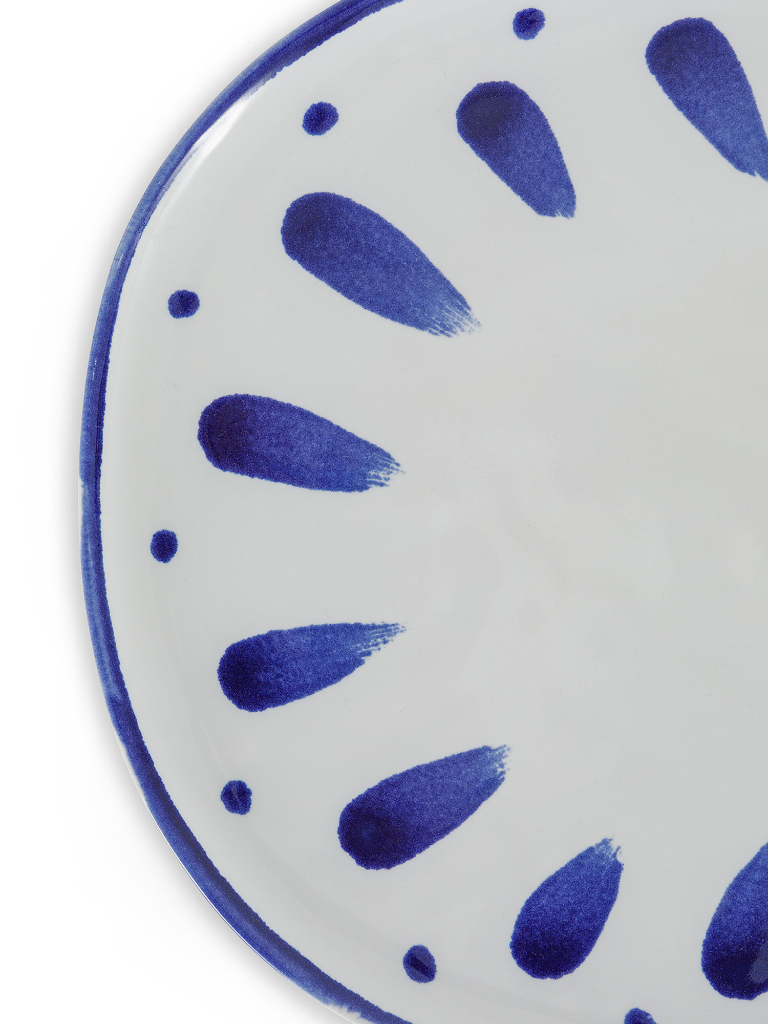 Piatto portata ceramica portoghese dipinta a mano, Bianco, large image number 1