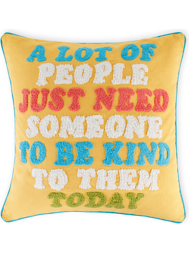Be Kind embroidery cotton cushion 45x45cm