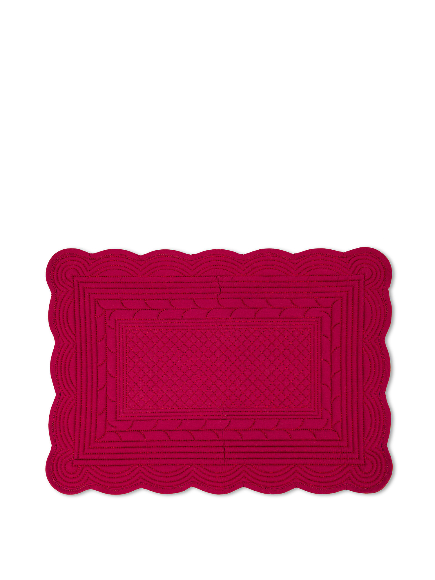 Pure cotton quilted placemat, Red, large image number 0