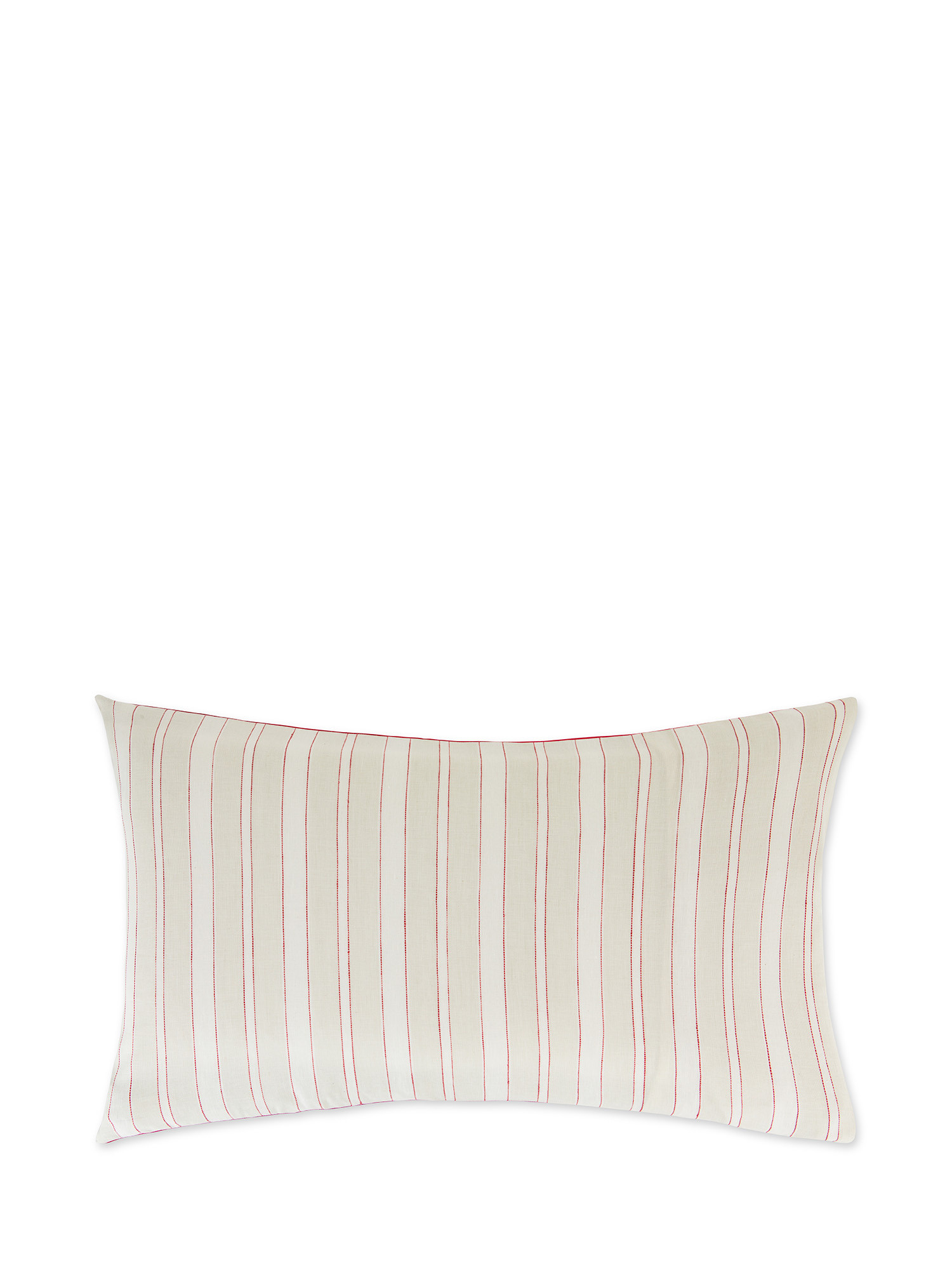 Striped cotton blend pillowcase, Red, large image number 0