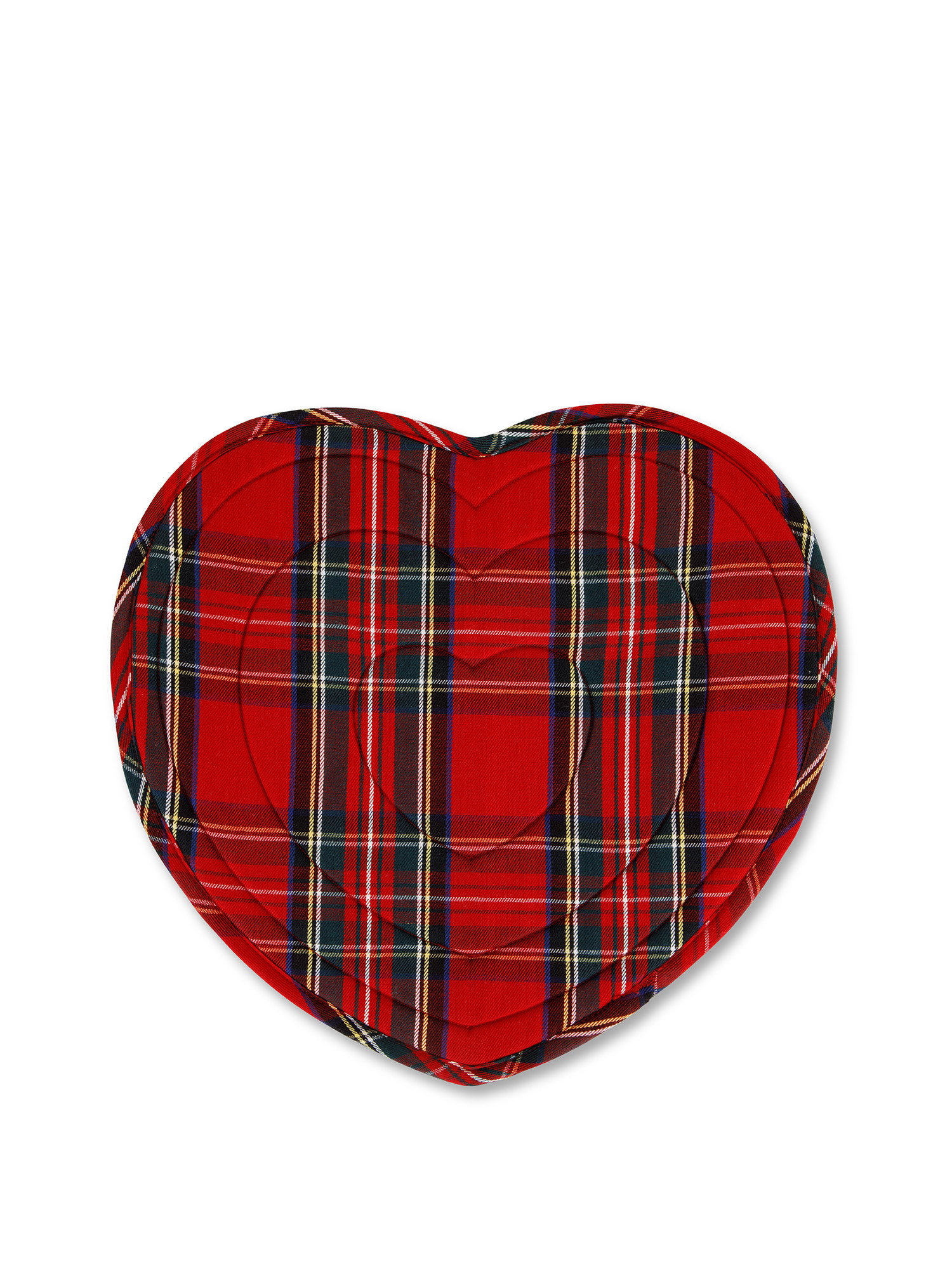 Tovaglietta Imbottita Tartan in Twill di Puro Cotone, Rosso, large image number 0