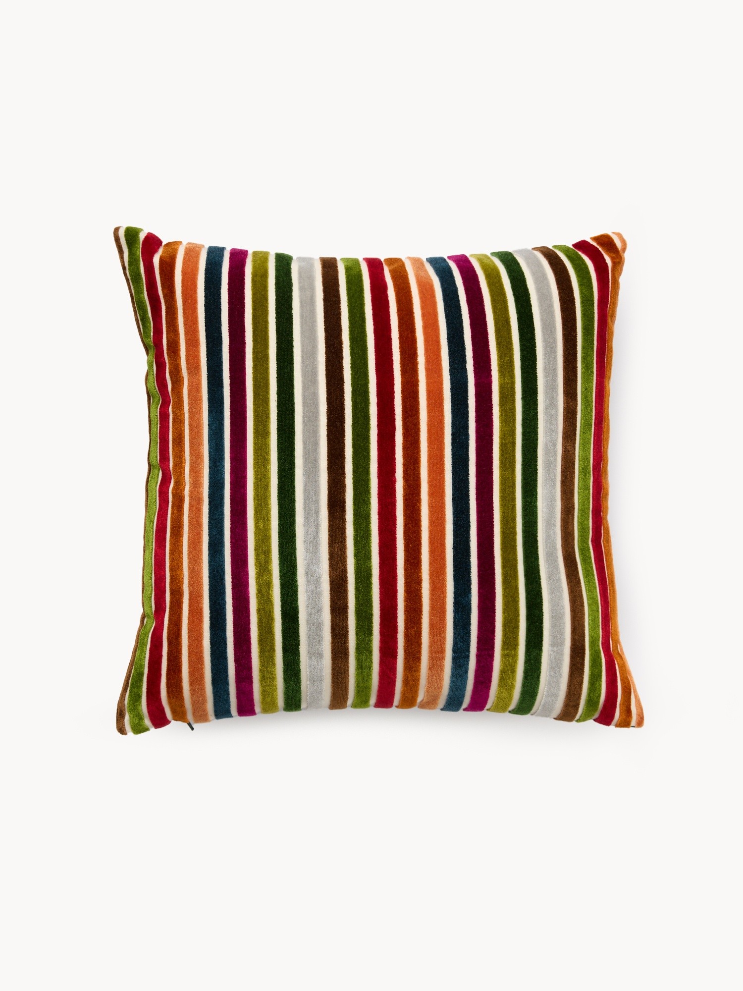 43x43 cm cushion in striped jacquard velvet, Multicolor, large image number 3