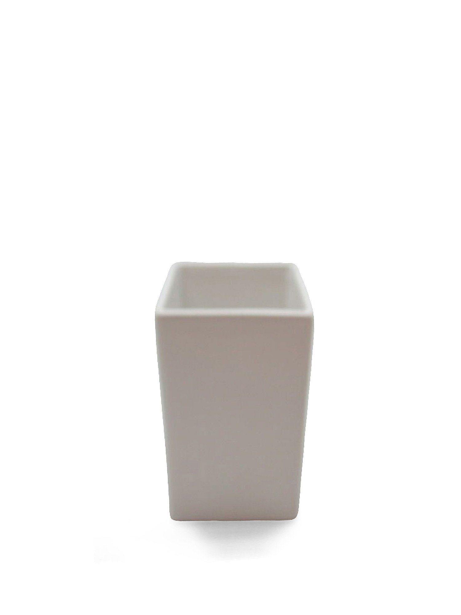 Portaspazzolini artigianale in ceramica Quadra, Bianco, large image number 0