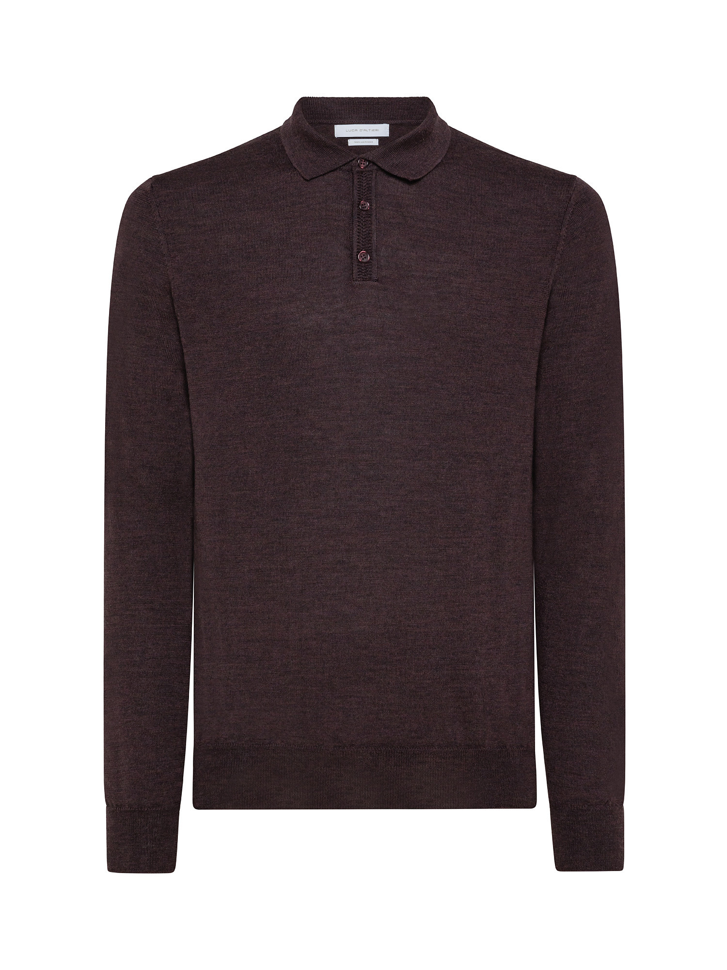 Merino wool polo shirt, Brown, large image number 0