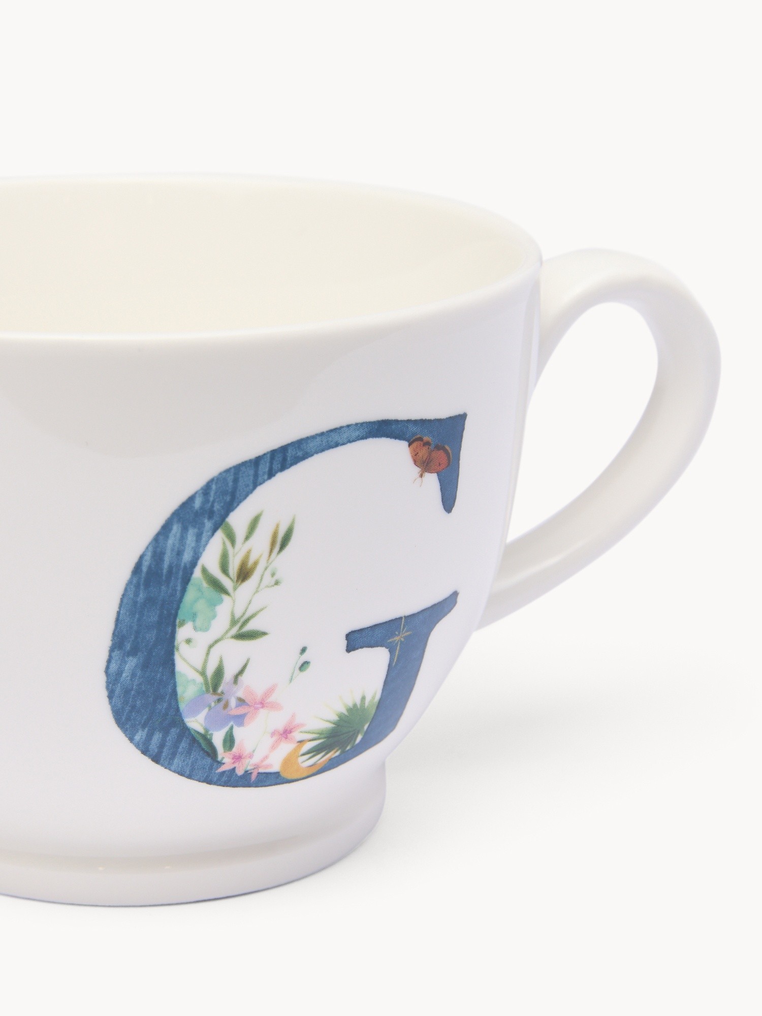 Tazza da colazione in new bone china lettera G, Bianco 1, large image number 1