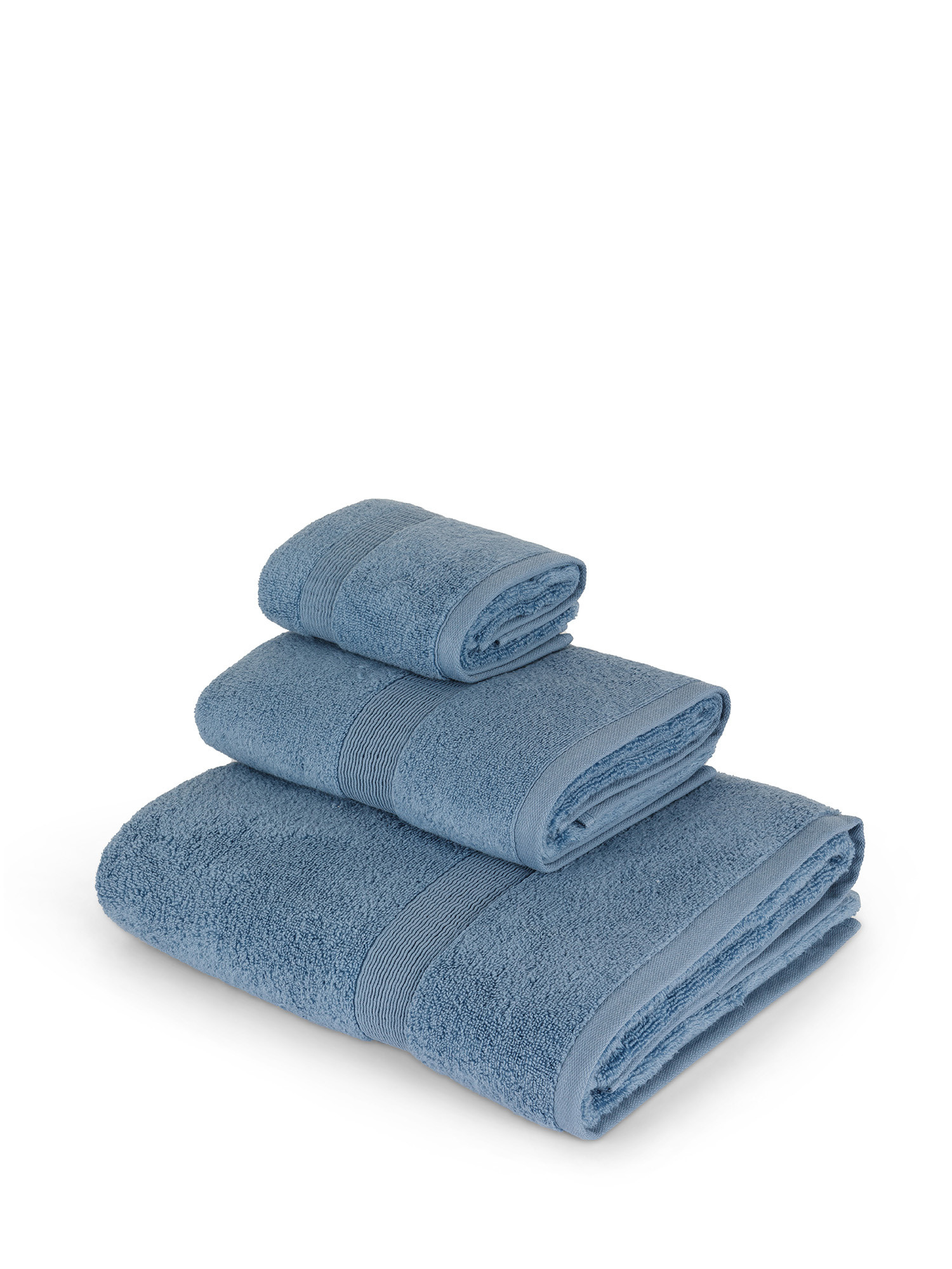 Asciugamano in spugna di puro cotone tinta unita ultra soffice, Blu, large image number 0