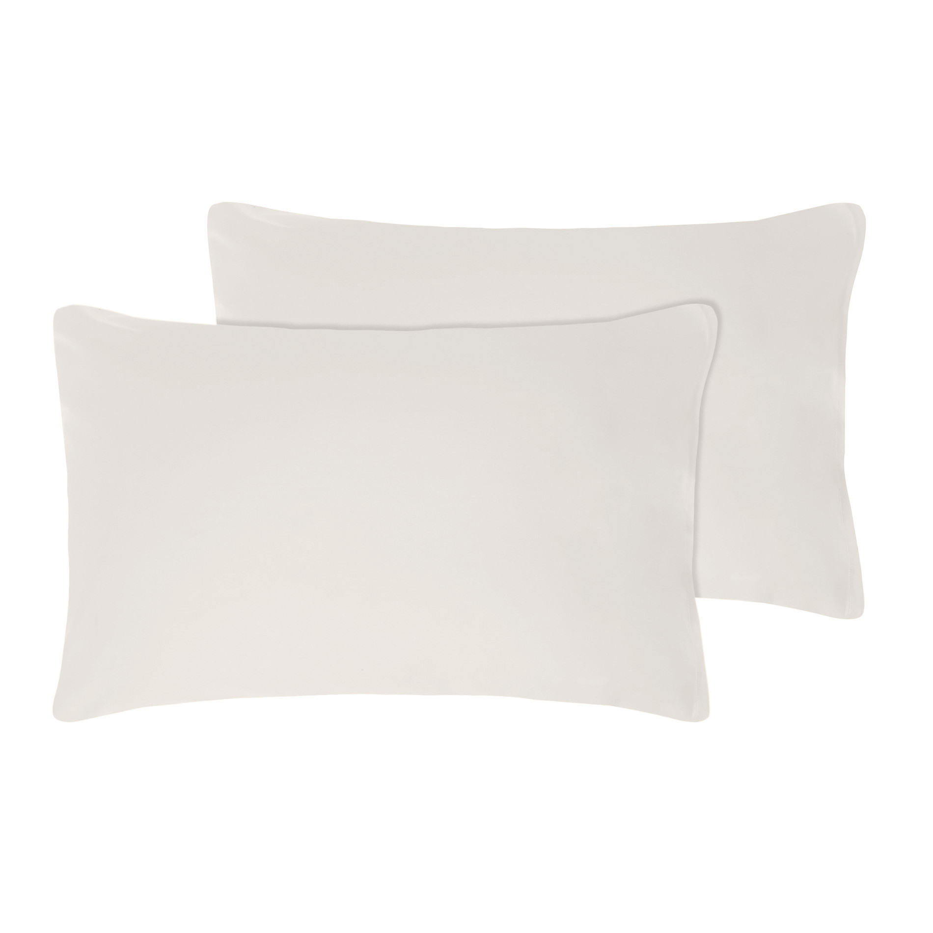 Zefiro 2-pack pillowcases in 100% cotton satin, Greige, large image number 0