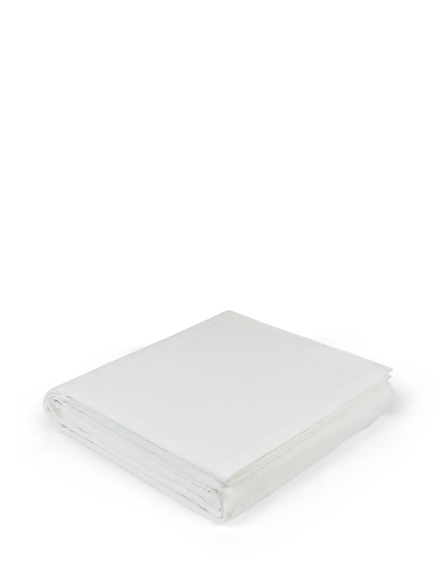 Bedspread with tone-on-tone workmanship., White, large image number 0