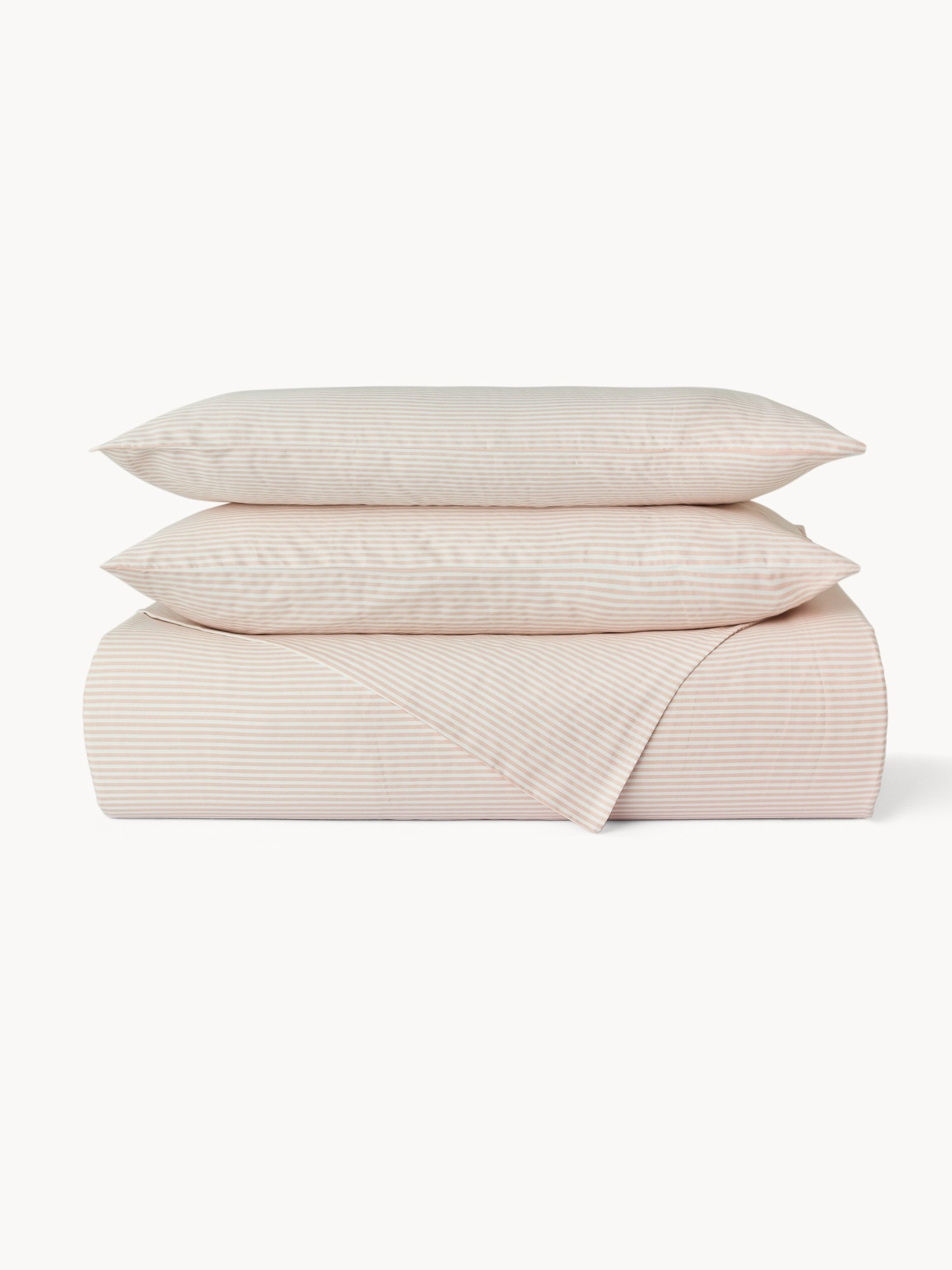 Striped Cotton Sateen Sheet Set - Discounted Price, Pink, large image number 0