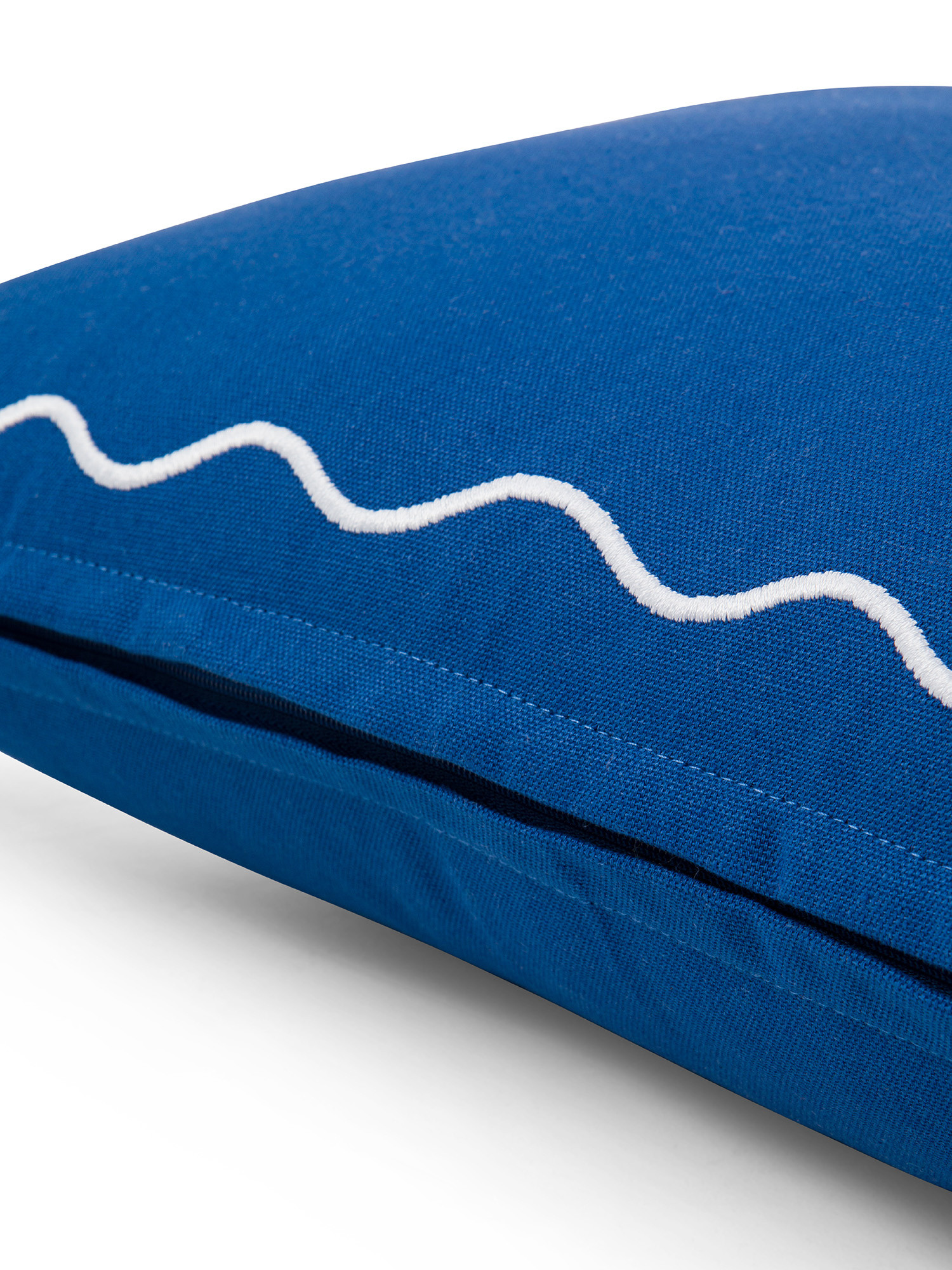 Cotton cushion with embroidered frame 45x45cm, Royal Blue, large image number 2