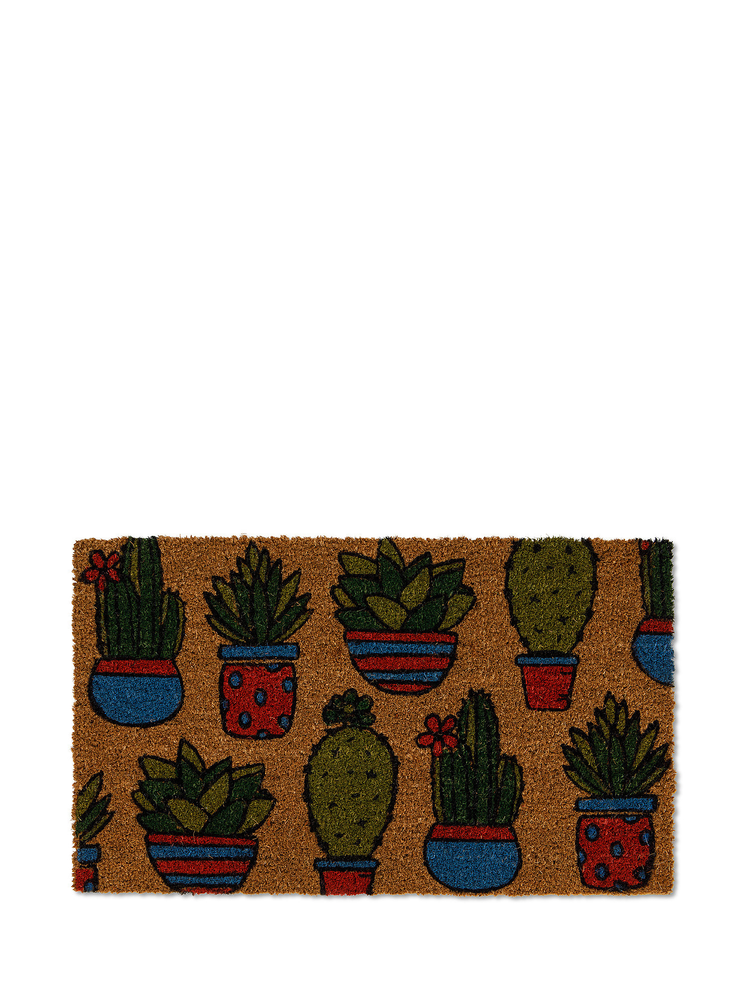 Coconut print cactus doormat, Brown, large image number 0