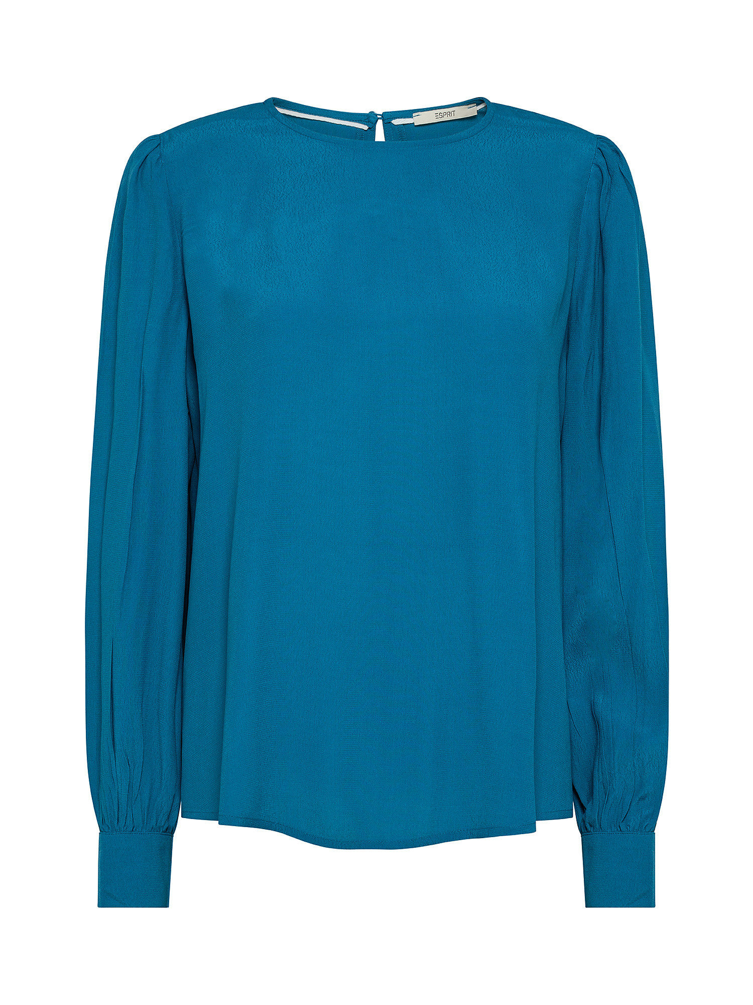 Solid color blouse in viscose, Turquoise, large image number 0