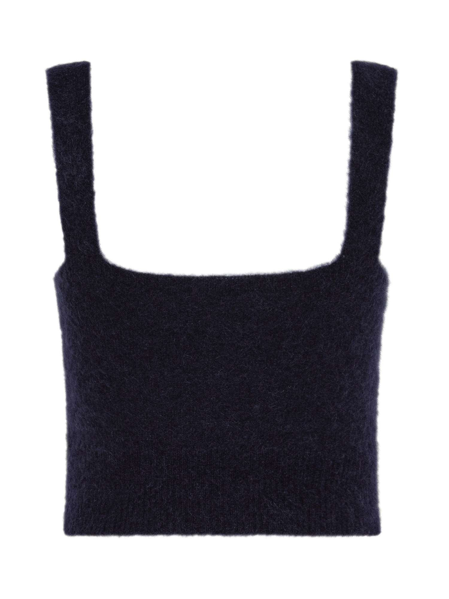 Sleeveless knitted top with a slim fit in mohair wool blend, Blue, large image number 2