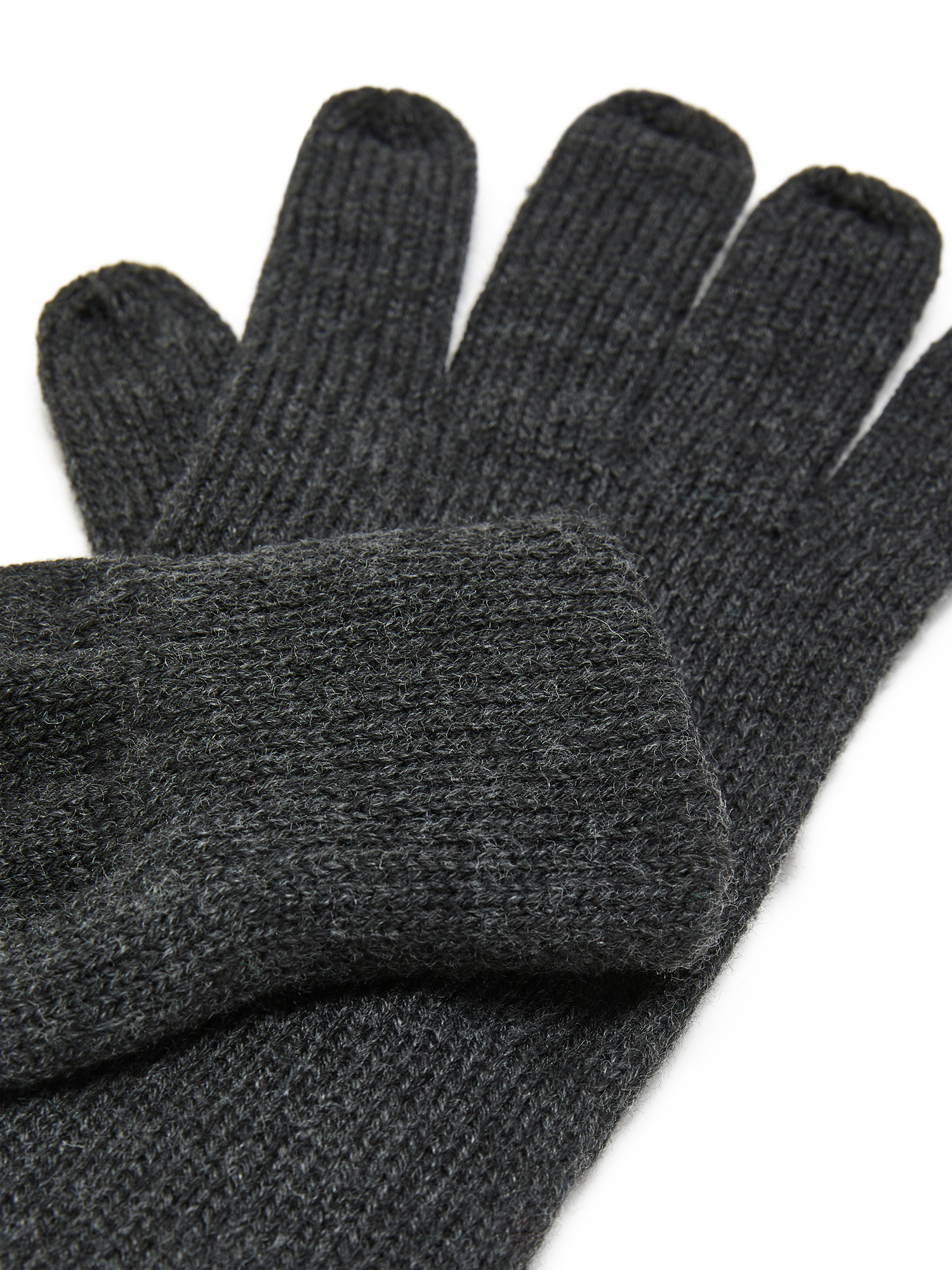 Luca D'Altieri - Basic knitted gloves, Anthracite, large image number 1