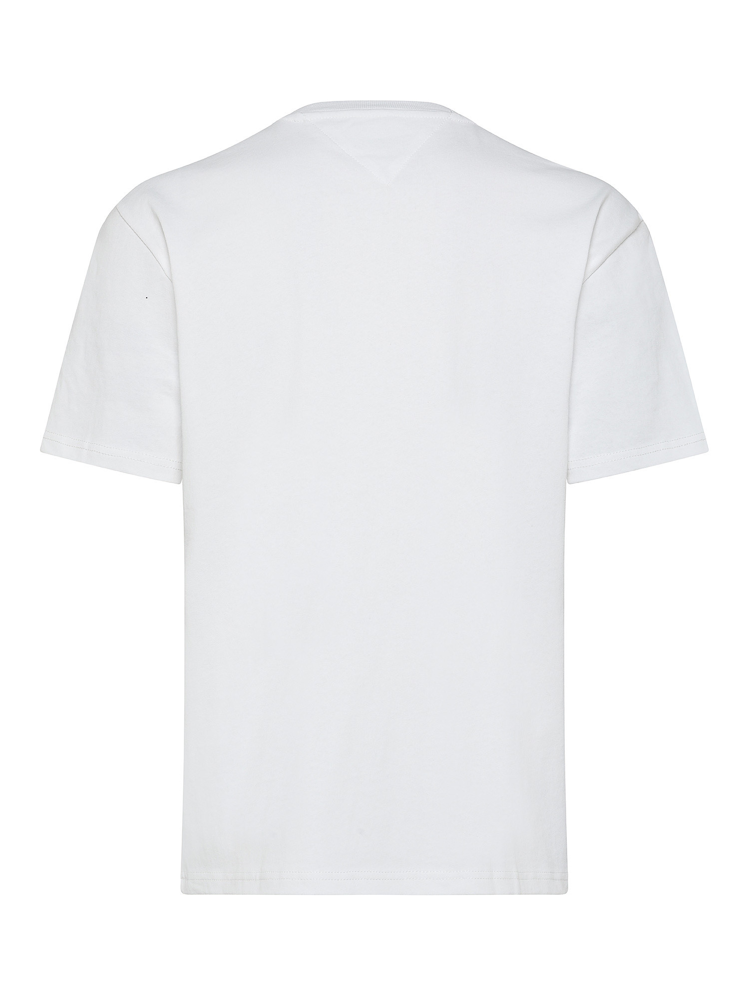 Tommy Jeans - T-shirt girocollo in cotone con micrologo, Bianco, large image number 1