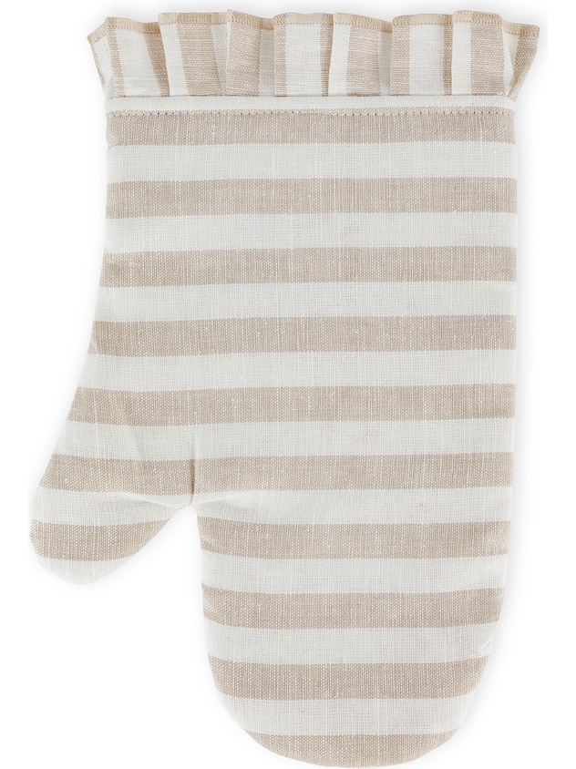 Linen and cotton striped kitchen mitt