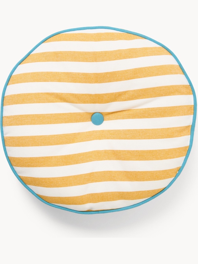 Round Striped Cushion with Button - Introductory Price
