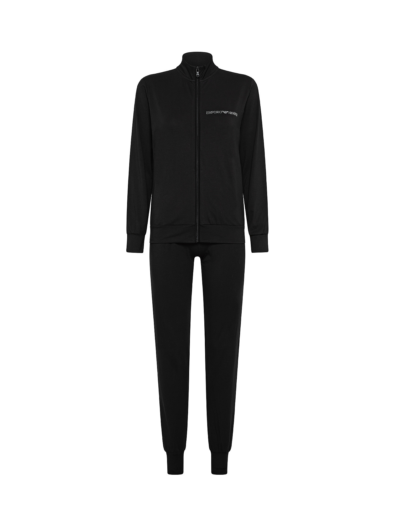Loungewear set with full-zip sweatshirt, Black, large image number 0