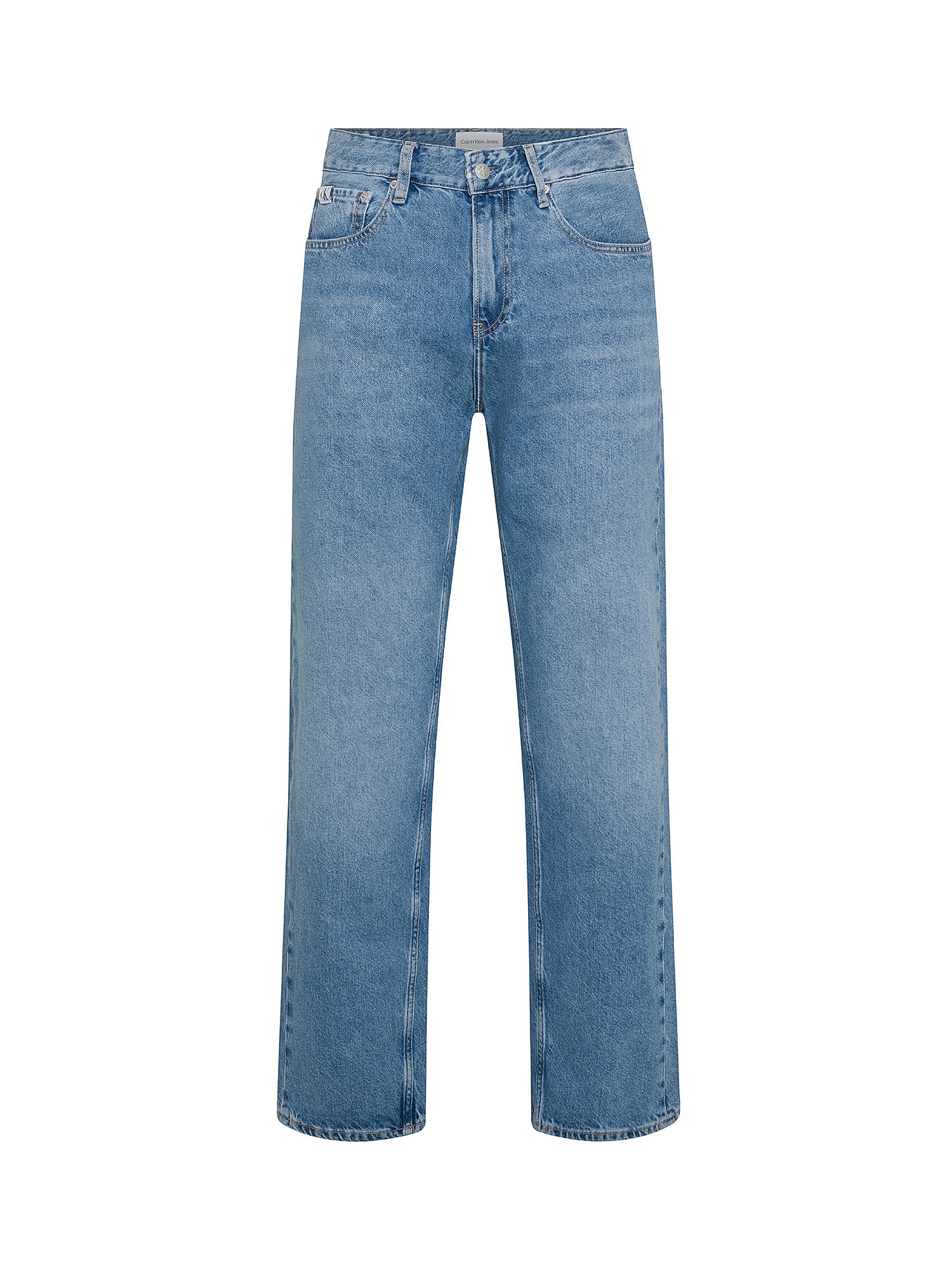 Calvin Klein Jeans -  Straight leg five-pocket jeans in cotton, Denim, large image number 0