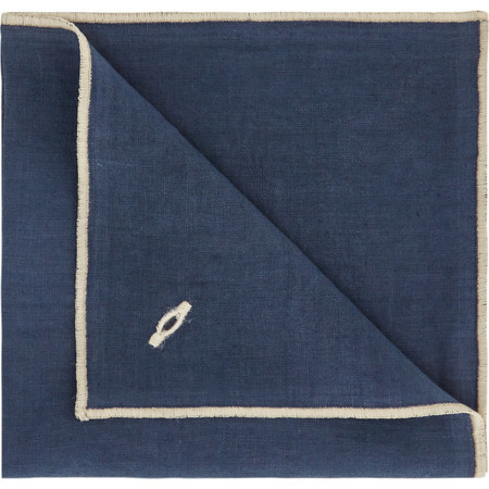 Pure linen napkin Davide Oldani for Coincasa, Blue, large image number 0