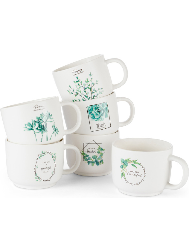 New bone china breakfast cup with botanical motif