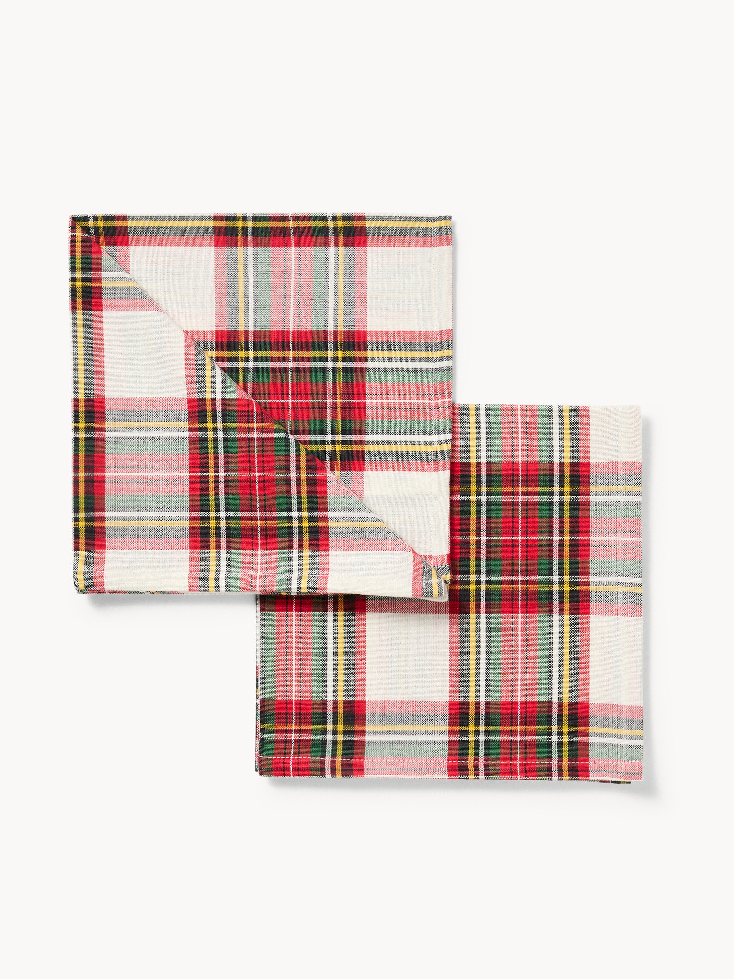 Set 2 tovaglioli tartan in puro cotone tinto filo, Multicolor, large image number 0