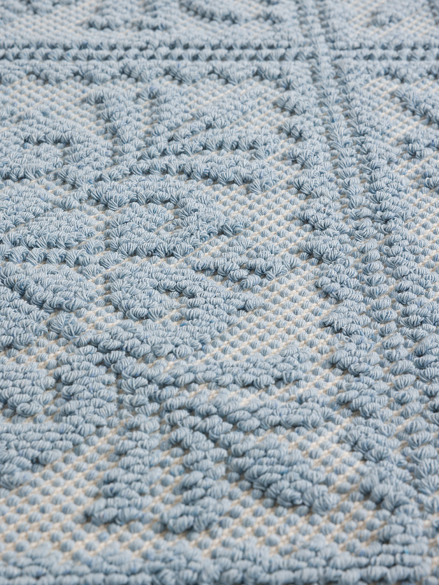 Sardinian kitchen rug in pure cotton in solid color, Light Blue, large image number 1