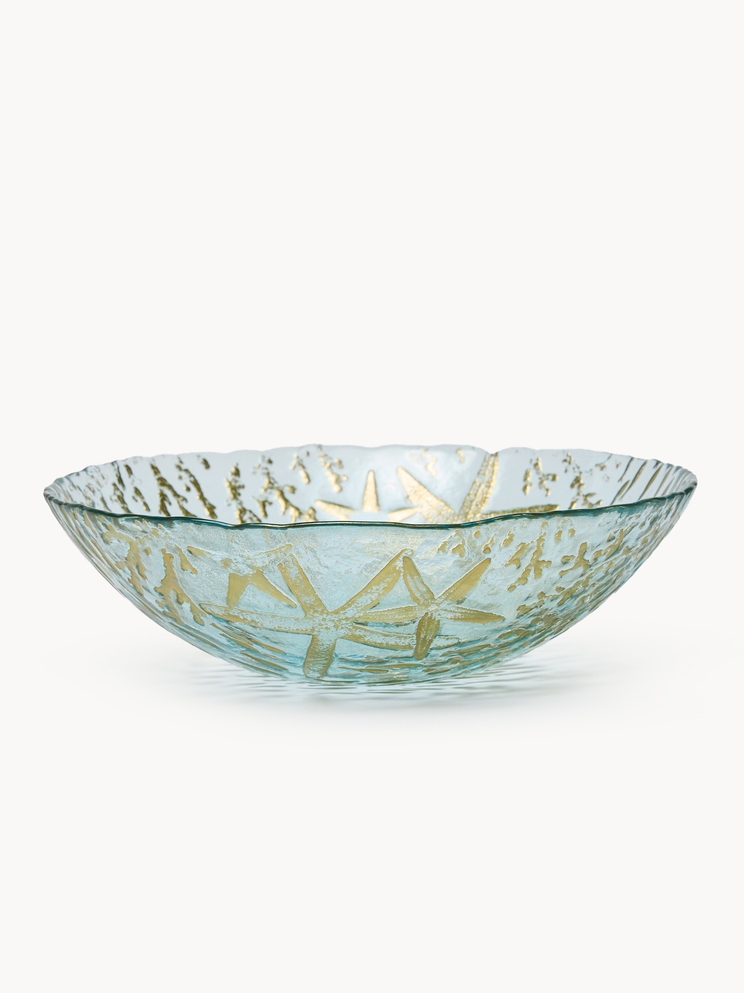 Glass bowl with fish detail, Gold, large image number 0