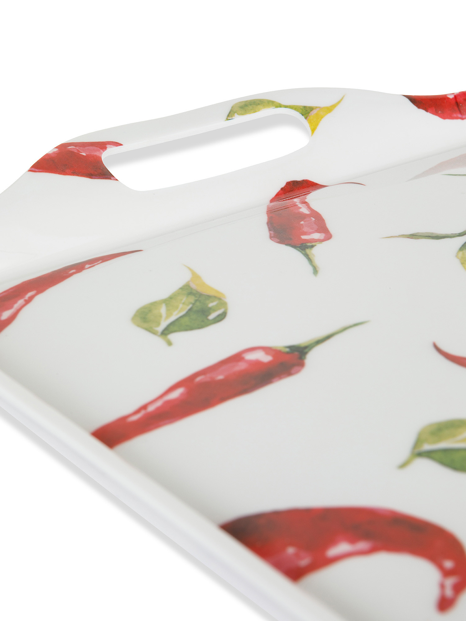 Melamine tray with chillies motif, White, large image number 1