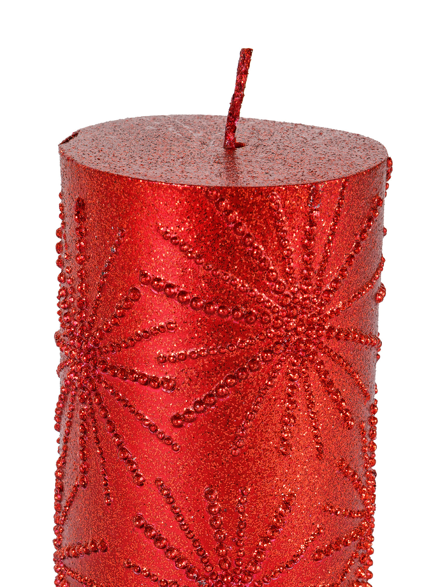 Engraved and decorated candle., Red, large image number 1