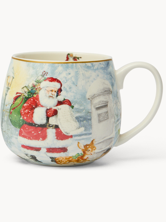 Vintage New Bone China Mug with Santa Claus