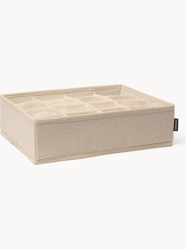 Drawer organizer with linen