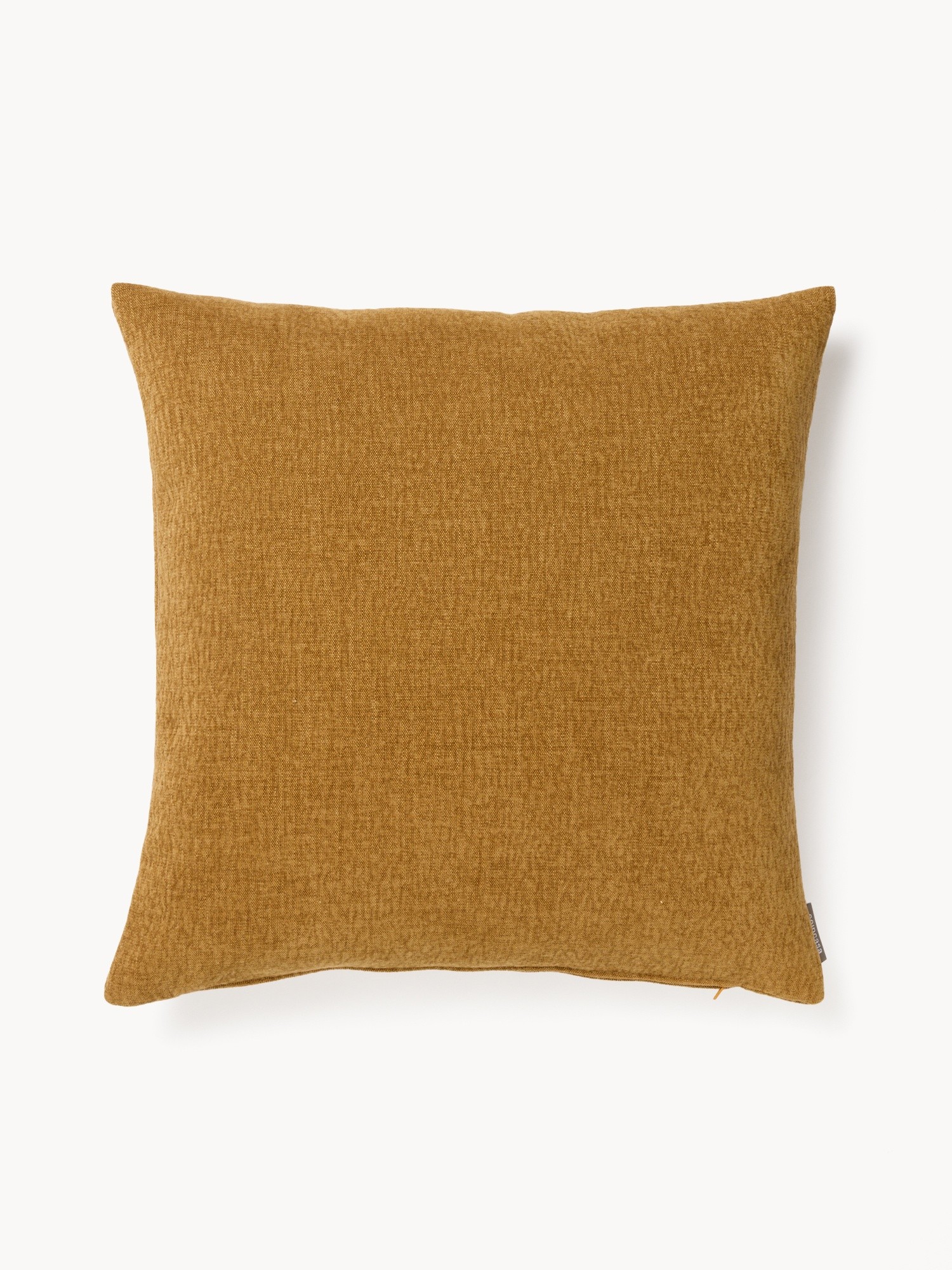 Cuscino con lino made in Italy 45x45cm, Giallo ocra, large image number 0