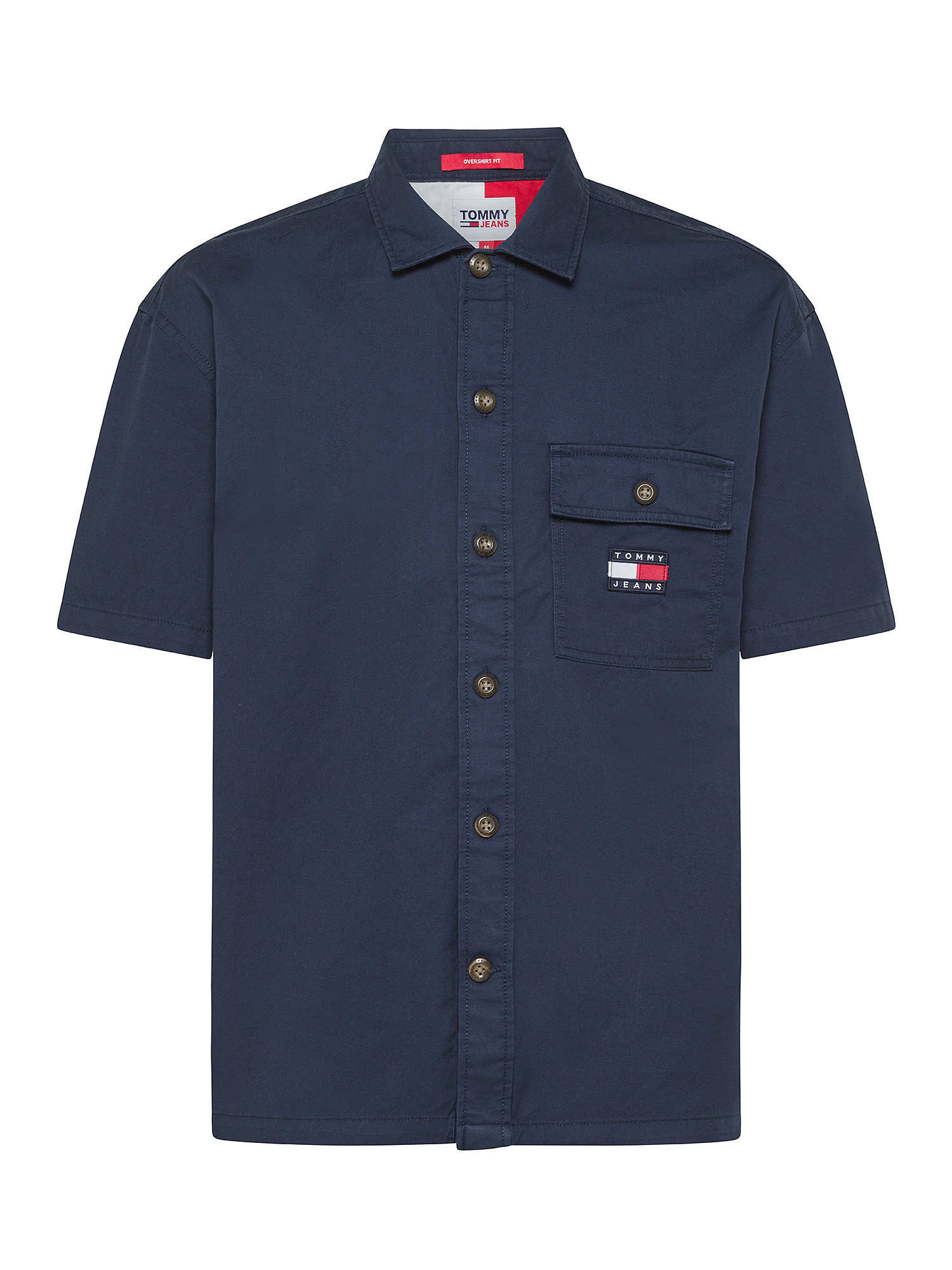 Tommy Jeans - Cotton shirt with logo, Dark Blue, large image number 0