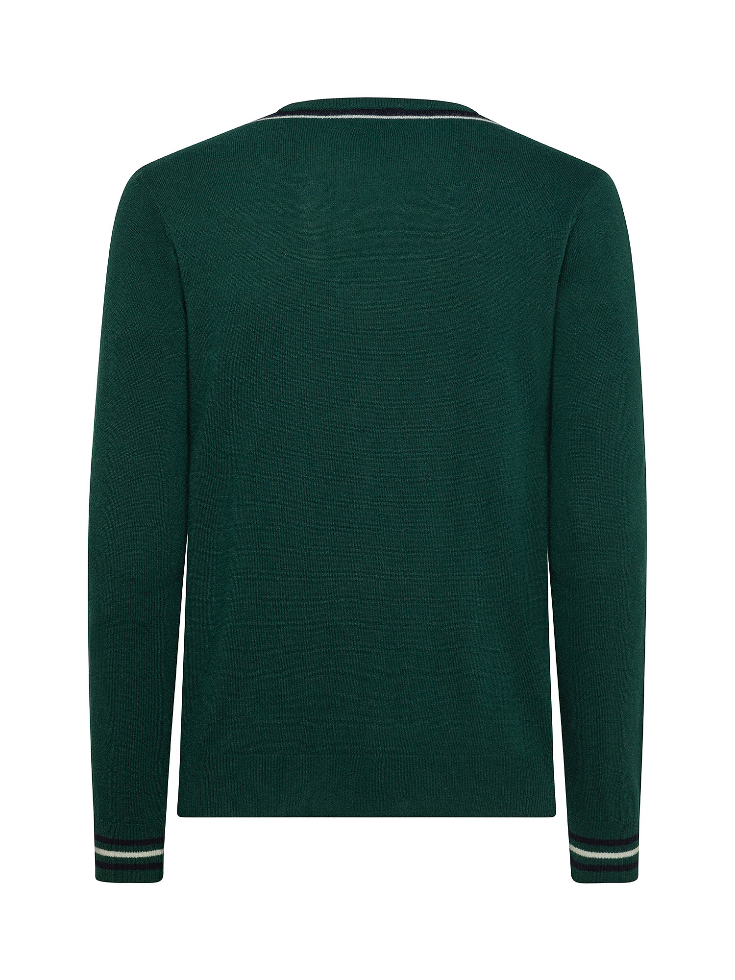 Crewneck sweater with Blend cashmere insert, Green, large image number 1