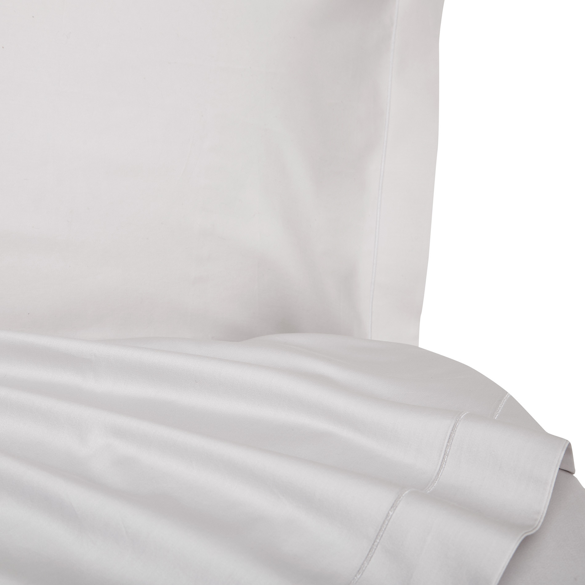 Pillowcase in TC400 satin cotton, Pearl Grey, large image number 1