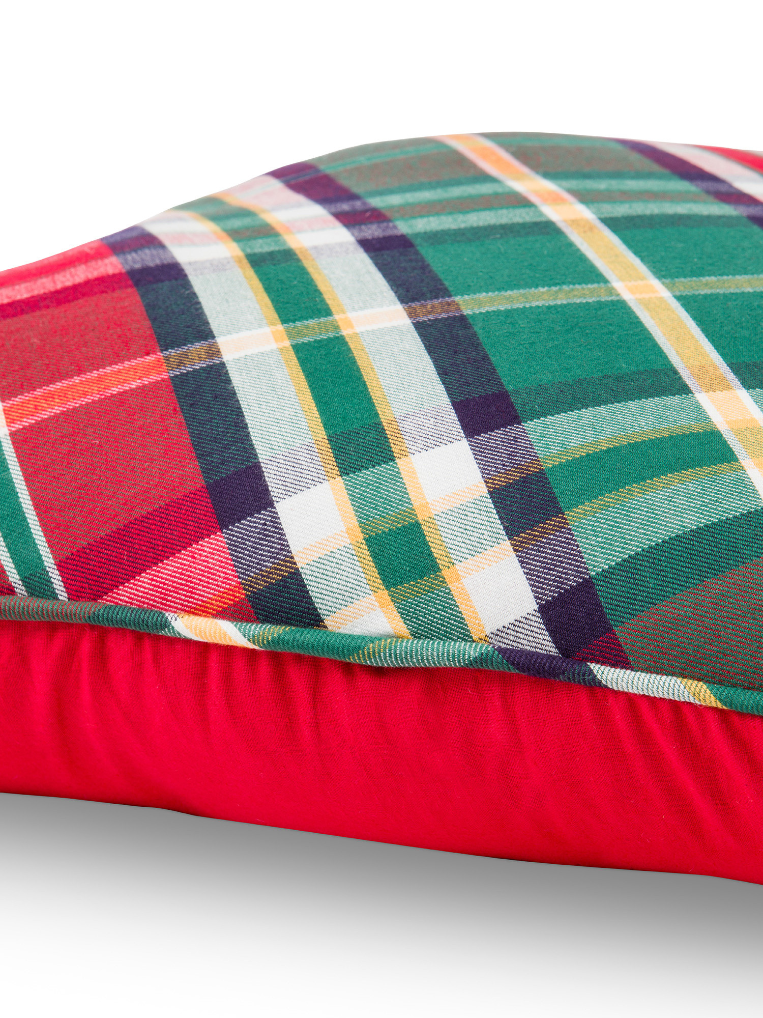 Cotton flannelette tartan cushion, Green, large image number 2