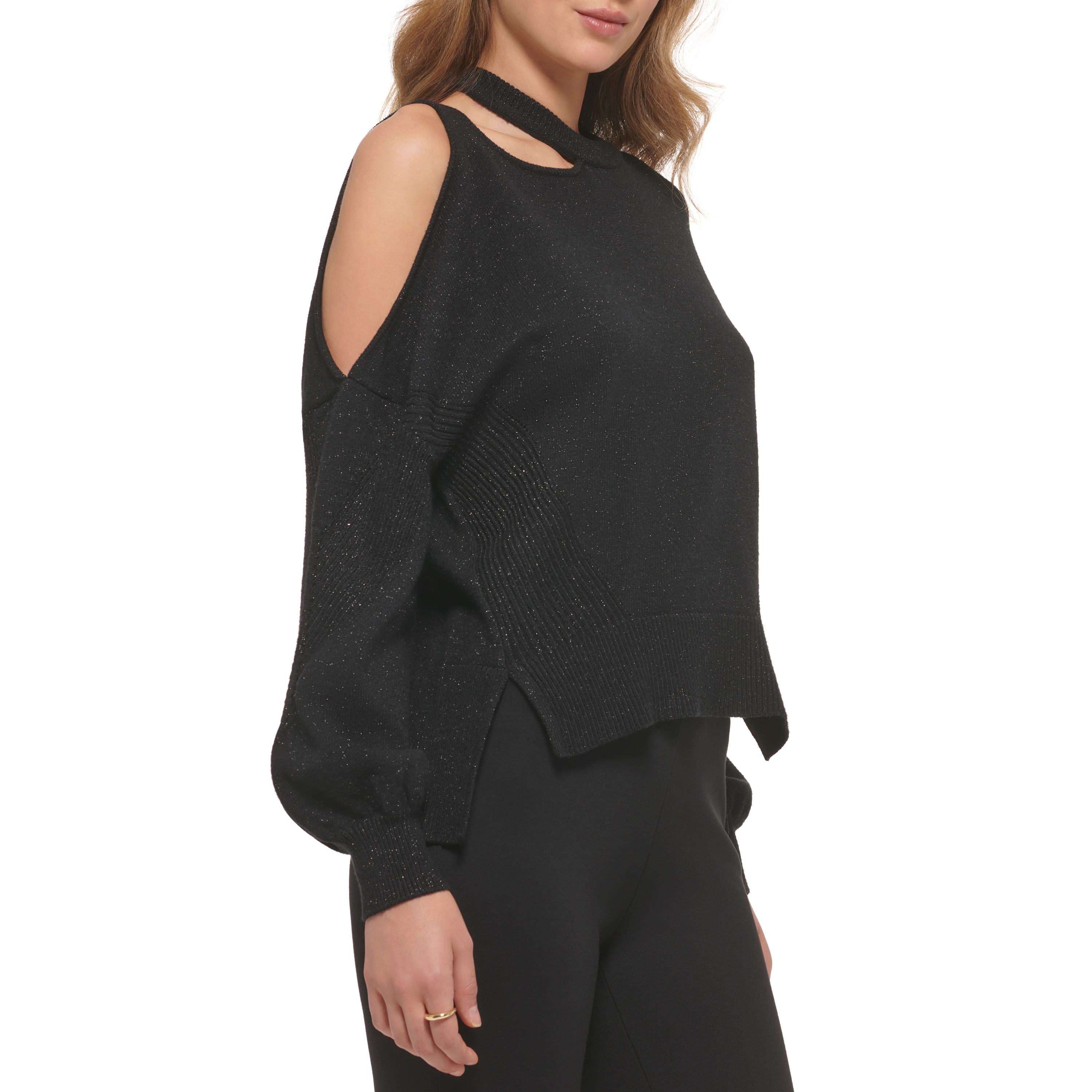 DKNY - Sweater with cut out details, Black, large image number 3