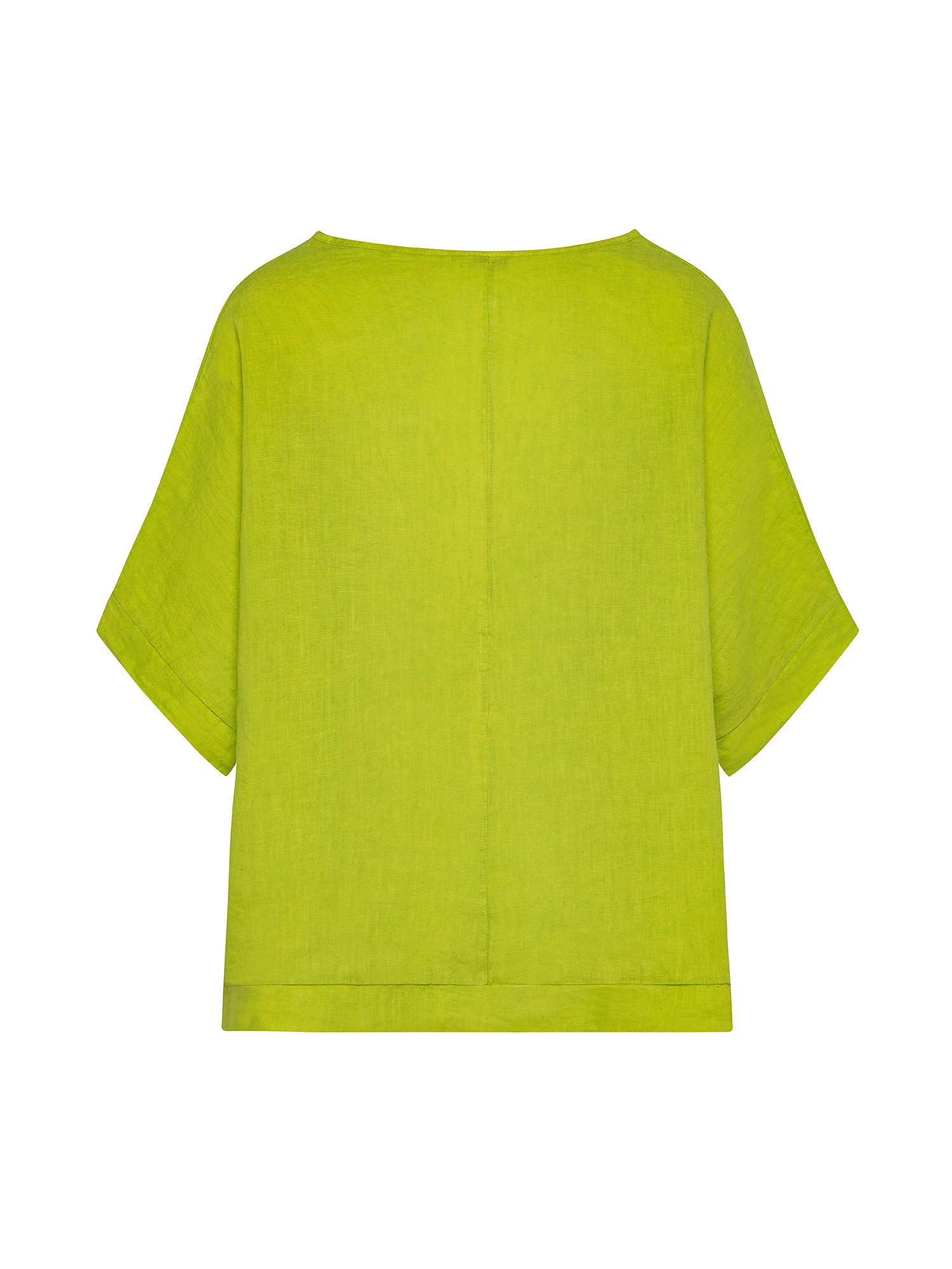 Camicia over puro lino tinta unita, Verde acido, large image number 1
