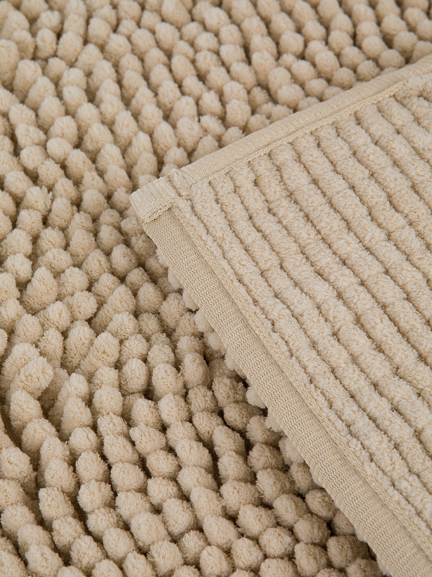 Zefiro solid color cotton bath rug, Beige, large image number 1