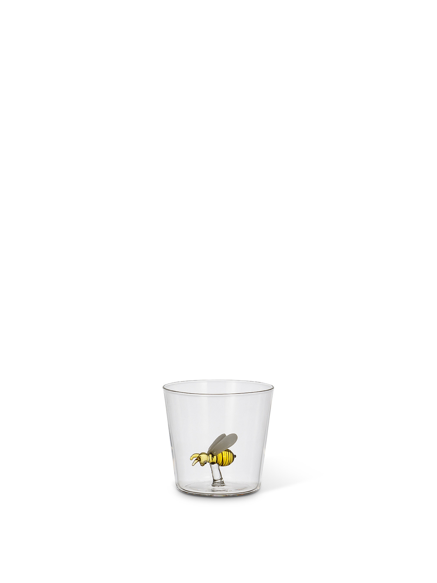Bicchiere vetro dettaglio ape, Trasparente, large image number 0