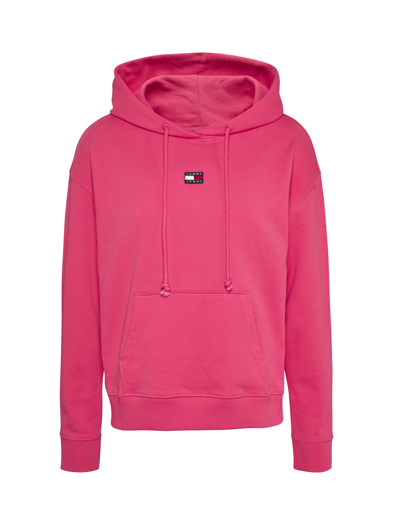 Tommy Jeans - Cotton hooded sweatshirt, Pink Fuchsia, large image number 0