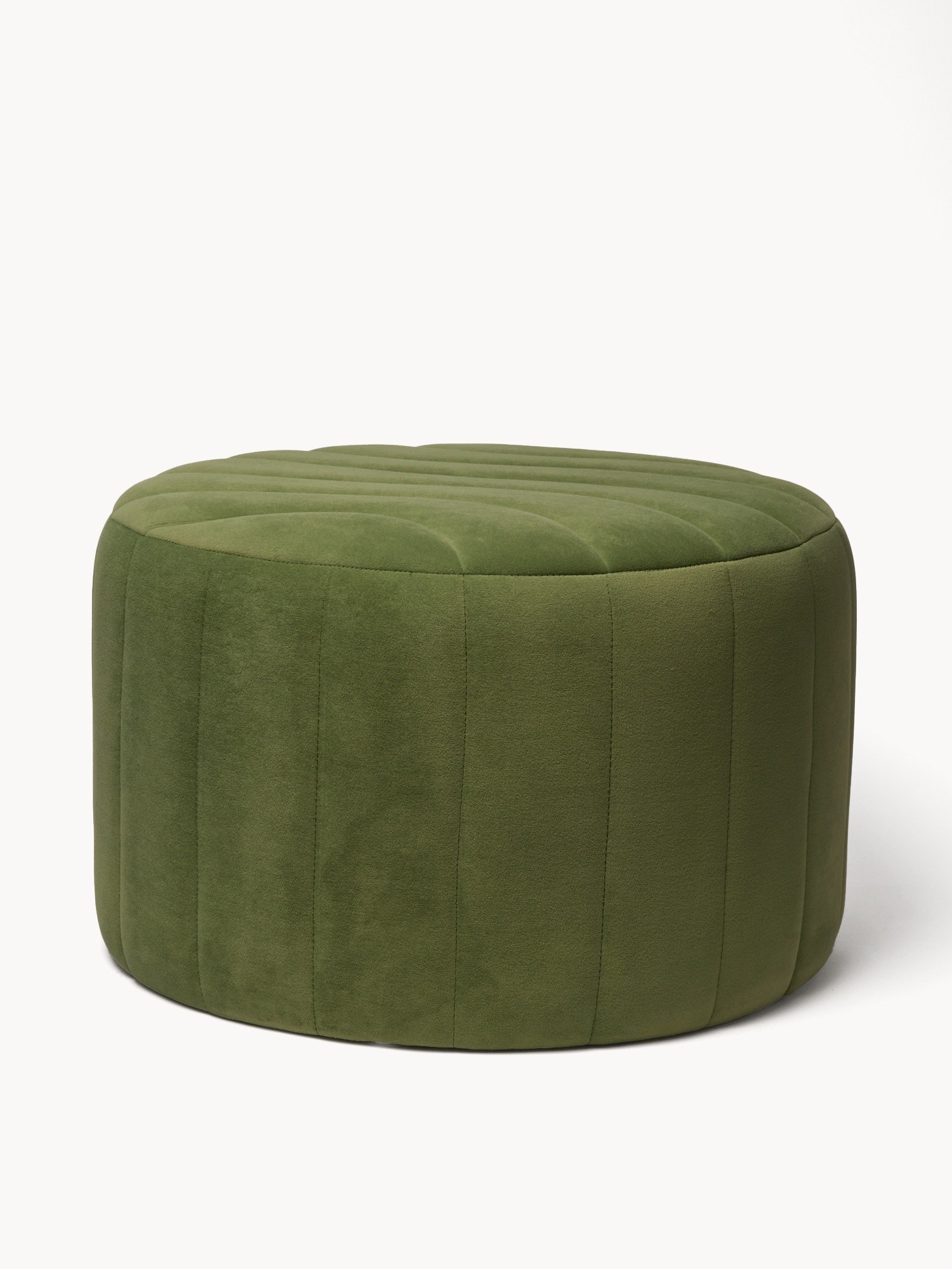 Pouf with Wave velvet upholstery, Light Green, large image number 0
