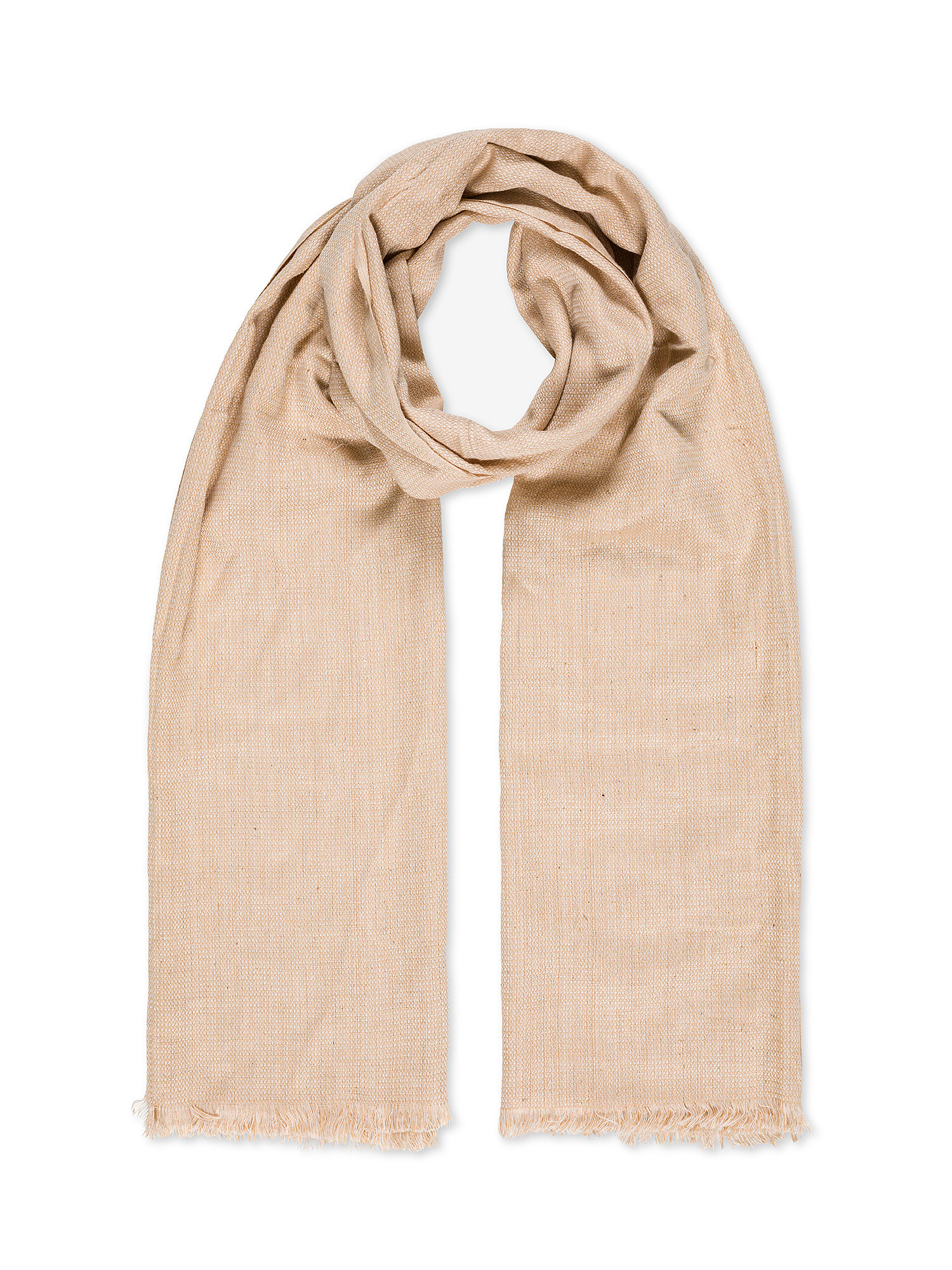 Luca D'Altieri - Cotton scarf, Beige, large image number 0
