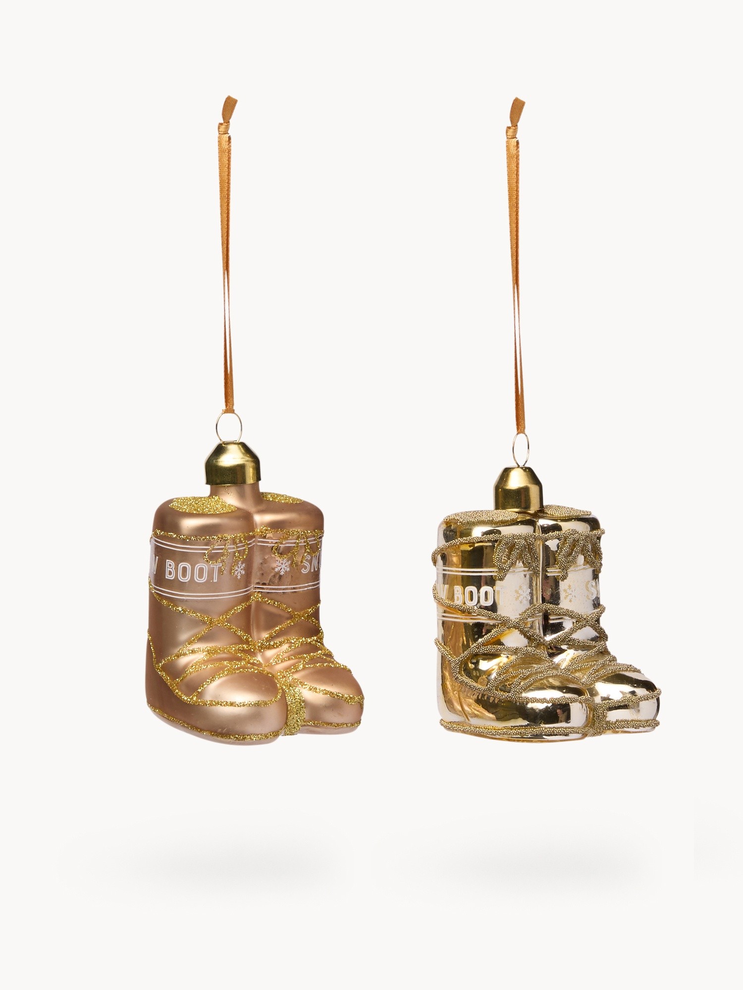 Glass tree decoration, Gold, large image number 0